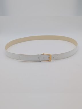 Lejon Vintage White Glove Leather Belt with Gold Buckle Sz 46